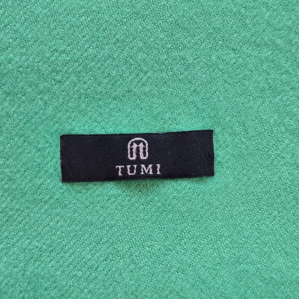 Tumi Fringed Wool Scarf Green - Picture 2 of 7
